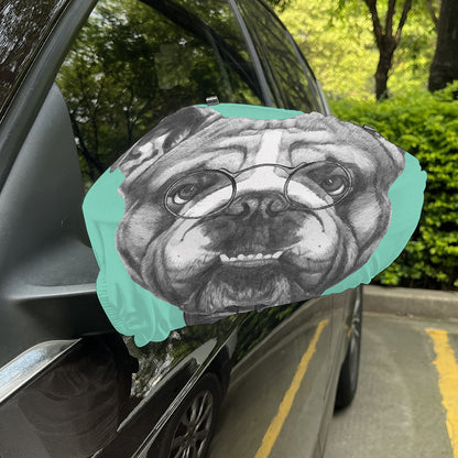 English Bulldog With Glasses Print Car Side Mirror Covers