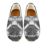 English Bulldog With Glasses Print Casual Shoes