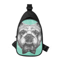 English Bulldog With Glasses Print Sling Bag