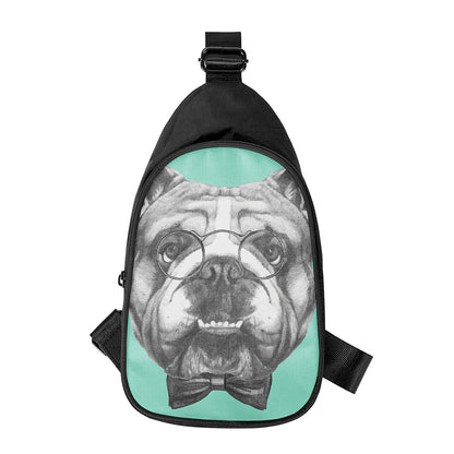 English Bulldog With Glasses Print Chest Bag