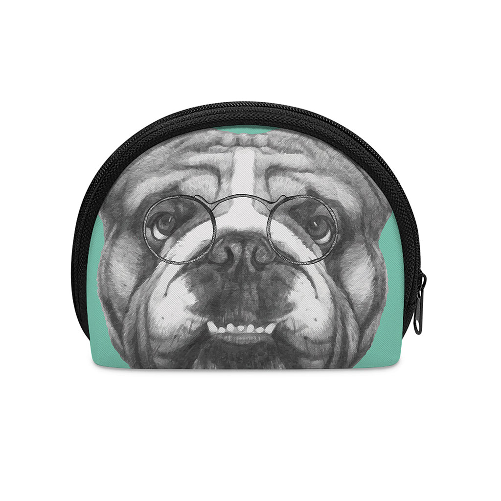 English Bulldog With Glasses Print Coin Purse