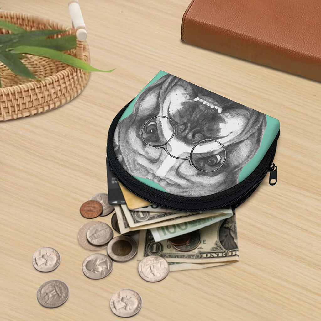 English Bulldog With Glasses Print Coin Purse