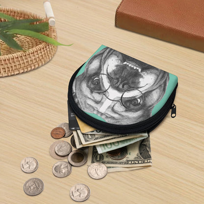 English Bulldog With Glasses Print Coin Purse