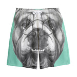 English Bulldog With Glasses Print Cotton Shorts