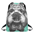 English Bulldog With Glasses Print Drawstring Backpack