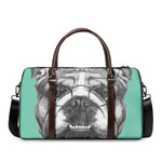 English Bulldog With Glasses Print Duffle Bag