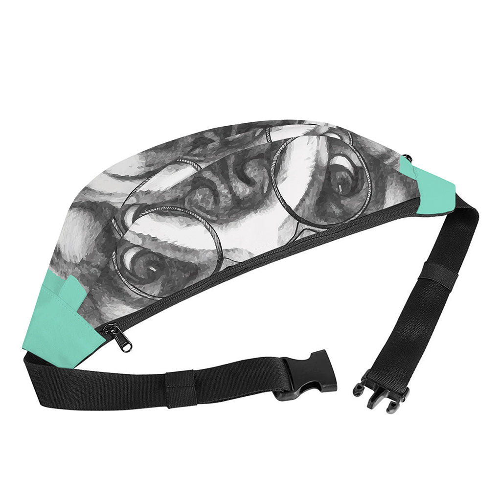 English Bulldog With Glasses Print Fanny Pack