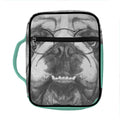 English Bulldog With Glasses Print Front Pocket Bible Bag