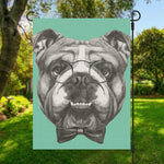 English Bulldog With Glasses Print Garden Flag