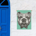 English Bulldog With Glasses Print Garden Flag