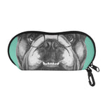 English Bulldog With Glasses Print Glasses Case