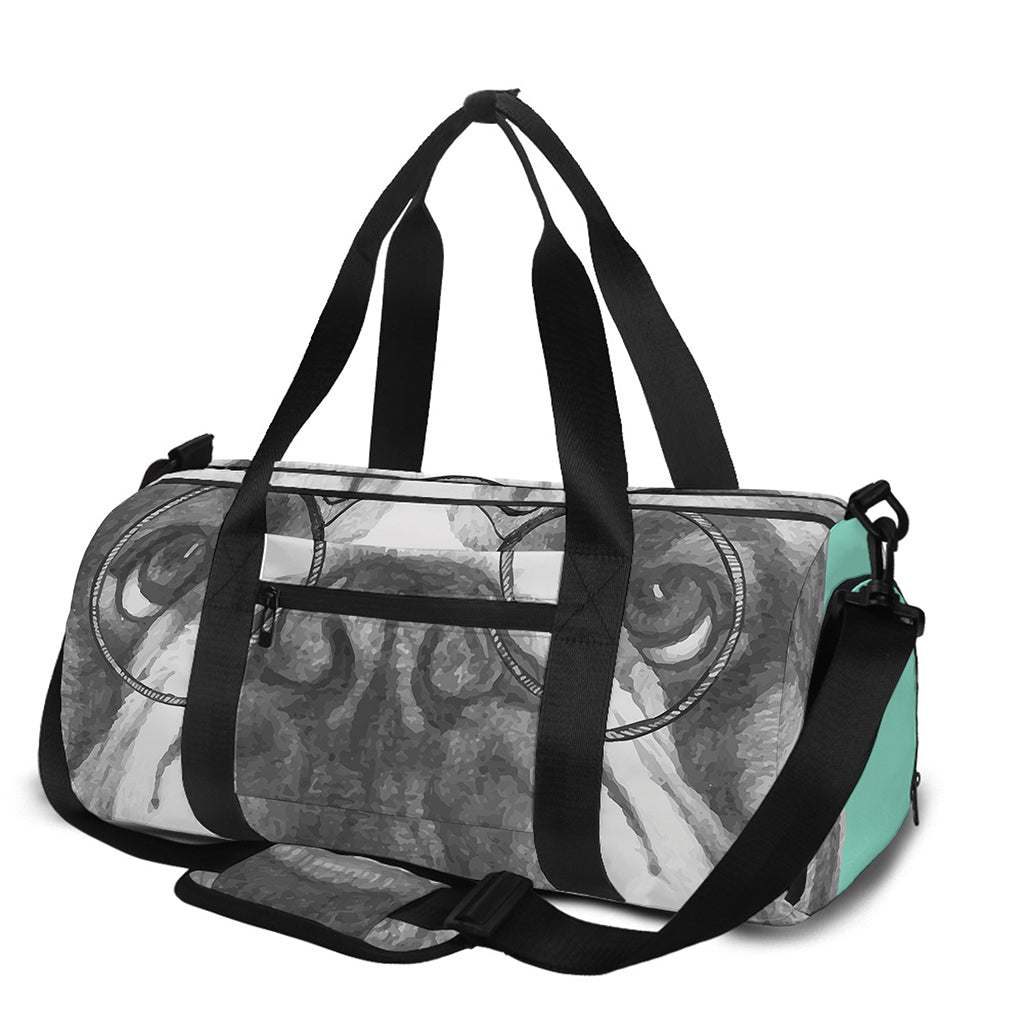 English Bulldog With Glasses Print Gym Bag