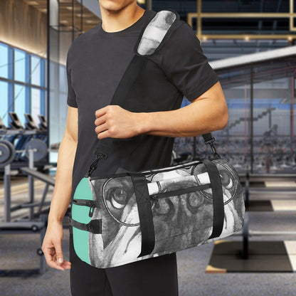 English Bulldog With Glasses Print Gym Bag