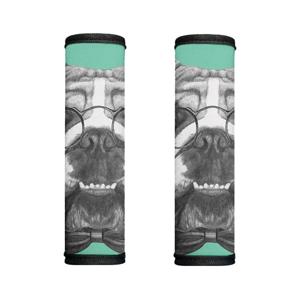 English Bulldog With Glasses Print Handle Covers