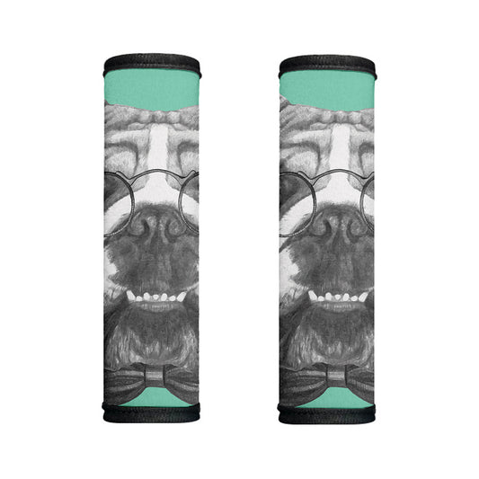 English Bulldog With Glasses Print Handle Covers