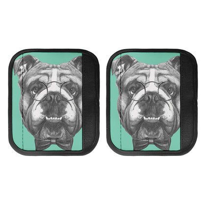 English Bulldog With Glasses Print Handle Covers