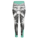 English Bulldog With Glasses Print High-Waisted Pocket Leggings