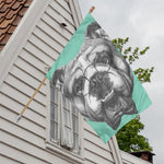 English Bulldog With Glasses Print House Flag