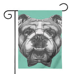 English Bulldog With Glasses Print House Flag