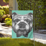 English Bulldog With Glasses Print House Flag