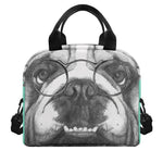 English Bulldog With Glasses Print Insulated Lunch Bag