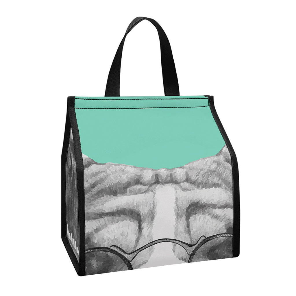 English Bulldog With Glasses Print Insulated Lunch Tote