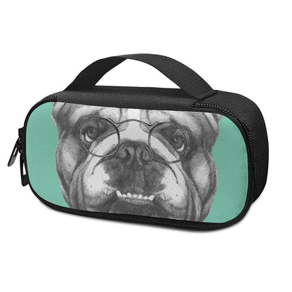 English Bulldog With Glasses Print Insulin Cooler Travel Case