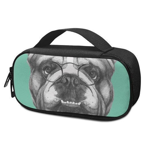 English Bulldog With Glasses Print Insulin Cooler Travel Case