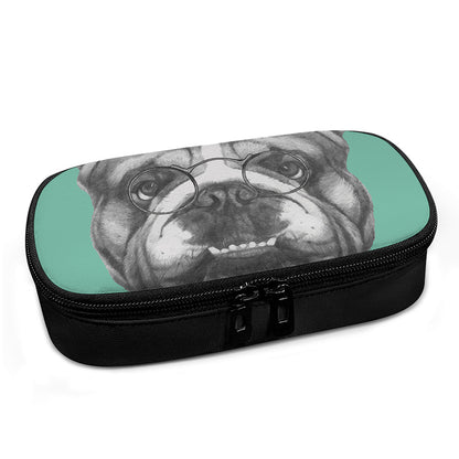 English Bulldog With Glasses Print Insulin Cooler Travel Case