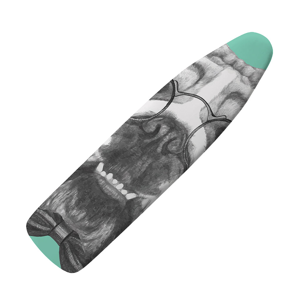 English Bulldog With Glasses Print Ironing Board Cover