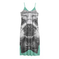 English Bulldog With Glasses Print Jersey Midi Cami Dress