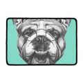 English Bulldog With Glasses Print Kitchen Mat