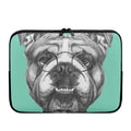 English Bulldog With Glasses Print Laptop Sleeve