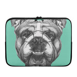 English Bulldog With Glasses Print Laptop Sleeve