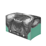 English Bulldog With Glasses Print Leather Tissue Box Cover