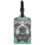 English Bulldog With Glasses Print Luggage Tag