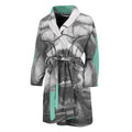 English Bulldog With Glasses Print Men's Bathrobe