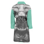 English Bulldog With Glasses Print Men's Bathrobe