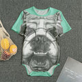 English Bulldog With Glasses Print Men's Bodysuit