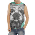English Bulldog With Glasses Print Men's Fitness Tank Top