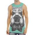 English Bulldog With Glasses Print Men's Muscle Tank Top