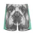 English Bulldog With Glasses Print Men's Athletic Shorts
