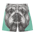 English Bulldog With Glasses Print Men's Swim Trunks