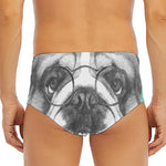 English Bulldog With Glasses Print Men's Triangle Swim Briefs