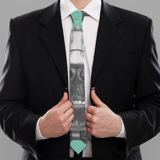 English Bulldog With Glasses Print Necktie