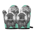English Bulldog With Glasses Print Oven Mitts
