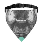 English Bulldog With Glasses Print Over The Collar Dog Bandana