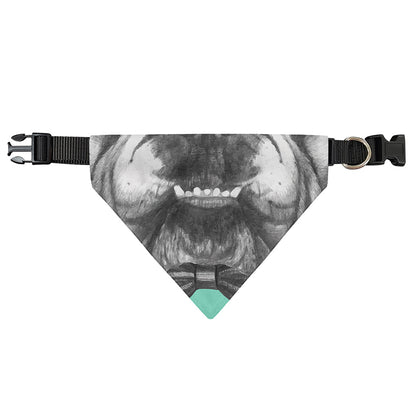 English Bulldog With Glasses Print Over The Collar Dog Bandana