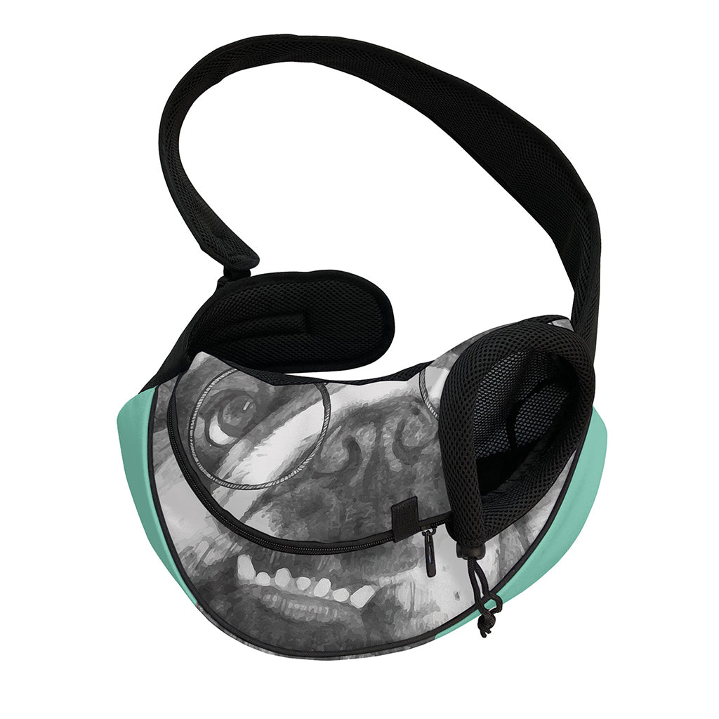 English Bulldog With Glasses Print Pet Sling Carrier