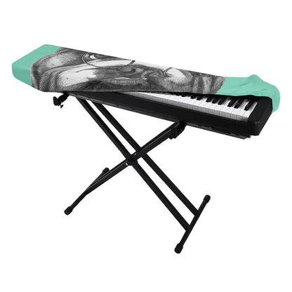 English Bulldog With Glasses Print Piano Keyboard Cover
